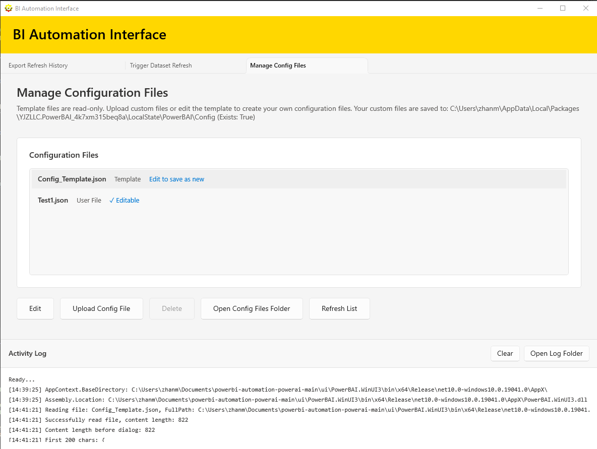 Edit Template dialog screenshot